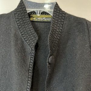 Mon Repos hand made from alpaca wool black sweater poncho